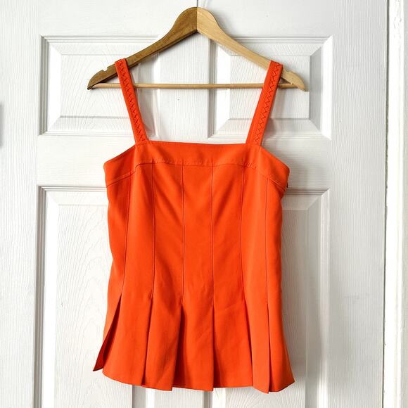 Trina Turk Pleated Peplum Tank Sz S - Picture 1 of 5